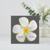 Modern Square White Plumeria Flower, bedankt (Staand voorkant)