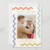 Modern Squiggle unieke vakantie fotokaart Feestdagenkaart (Voorkant)