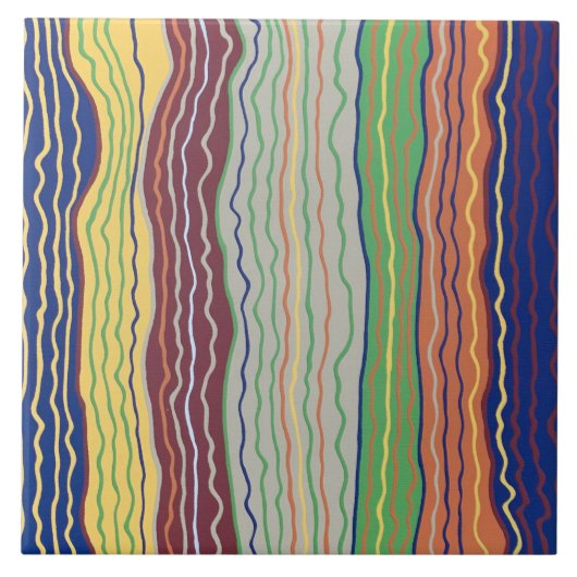 Modern Squiggles 3 6 x 6 keramische Tegel Tegeltje (Voorkant)