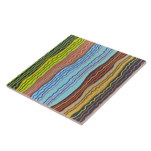 Modern Squiggles 4 6 x 6 keramische Tegel Tegeltje (Zijkant)