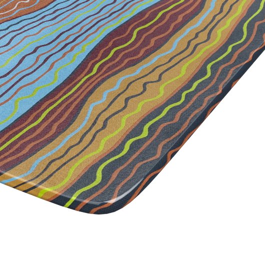 Modern Squiggles 4 6 x 7 Deco glazen snijplank (Hoek)