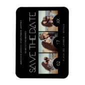 Modern Sript Elegant Romantic Drie Foto's Magneet (Verticaal)