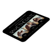 Modern Sript Elegant Romantic Drie Foto's Magneet (Linkerzijde)