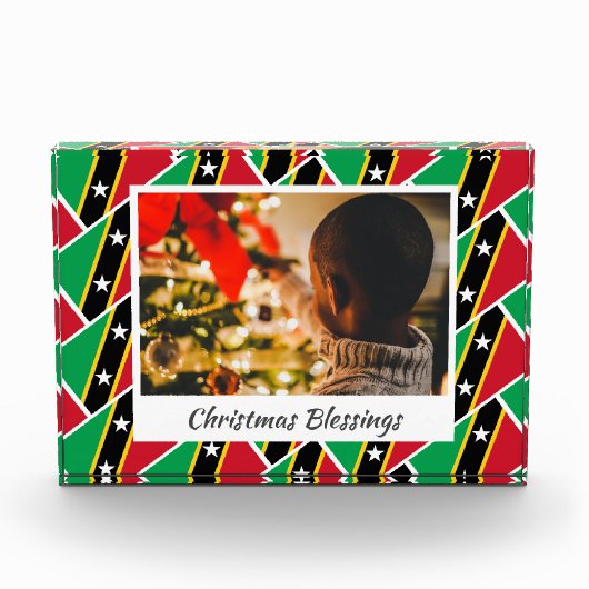 Modern ST KITTS NEVIS FLAG Kerstmis Fotoblokken (Voorkant)