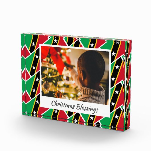 Modern ST KITTS NEVIS FLAG Kerstmis Fotoblokken (Rechts)