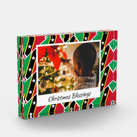 Modern ST KITTS NEVIS FLAG Kerstmis Fotoblokken (Links)