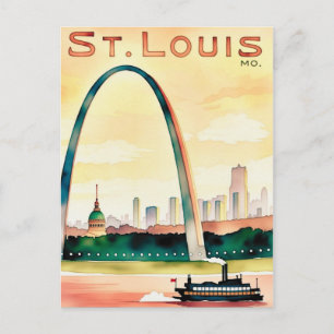 Modern St.Louis Mo. Kleurrijke Klassieke Stad Briefkaart