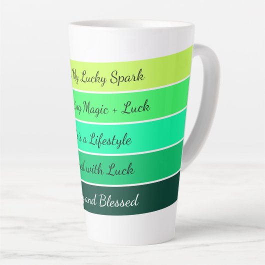 Modern St. Patrick’s Day Gradient  Latte Mok (Rechterhoek)