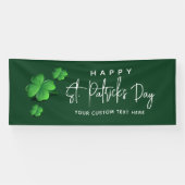 Modern St Patricks Day Green Shamrock Party Name Spandoek (Horizontaal)