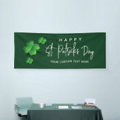 Modern St Patricks Day Green Shamrock Party Name Spandoek (Beurs)