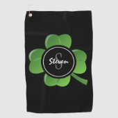 Modern St Patricks Day Lucky Green Shamrock Custom Golfhanddoek (Voorkant)