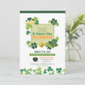 Modern St. Patrick's Day Party Kaart (Staand voorkant)