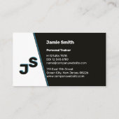 Modern staal blauw accent strakke persoonlijke tra visitekaartje (Achterkant)