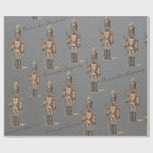 Modern Staal Grijs Goud Notenkraker Brons Cadeaupapier (Vlak)