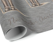 Modern Staal Grijs Goud Notenkraker Brons Cadeaupapier (Rol Hoek)