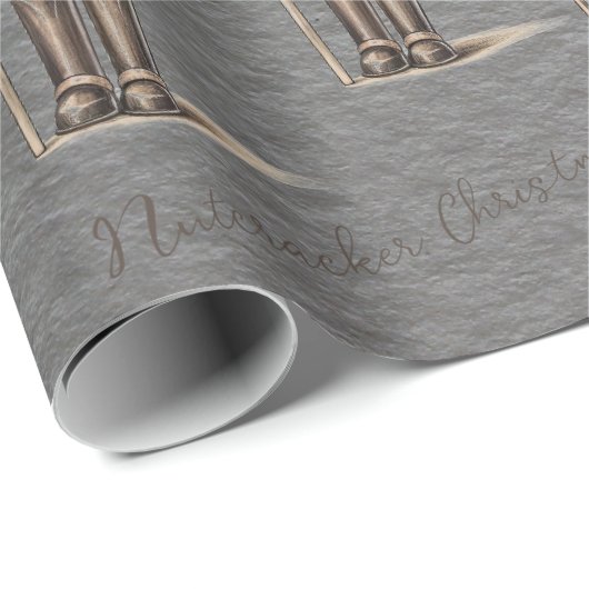 Modern Staal Grijs Goud Notenkraker Brons Cadeaupapier (Rol Hoek)