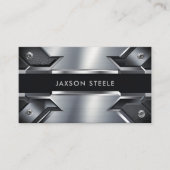 Modern staal industriële klinknagel metaal visitekaartje (Voorkant)