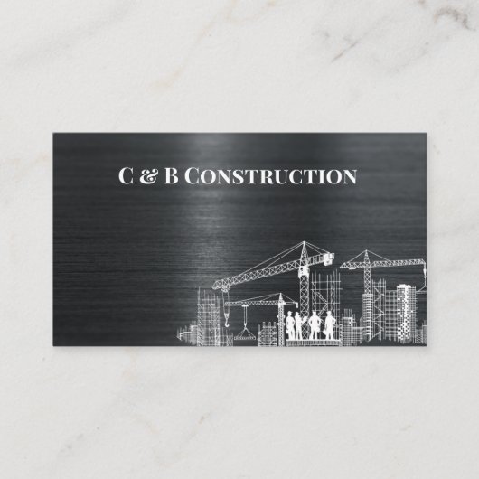 Modern staal metaal achtergrond bouwbedrijf visitekaartje (Voorkant)