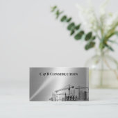 Modern staal metaal achtergrond bouwbedrijf visitekaartje (Staand voorkant)