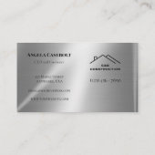 Modern staal metaal achtergrond bouwbedrijf visitekaartje (Achterkant)