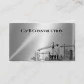 Modern staal metaal achtergrond bouwbedrijf visitekaartje (Voorkant)