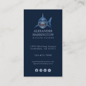 Modern Staalhaai Kapperszaak Logo Qr Code Visitekaartje (Achterkant)