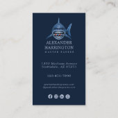 Modern Staalhaai Kapperszaak Logo Qr Code Visitekaartje (Achterkant)