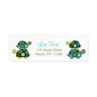 Modern Stacked Turtle Adresetiketten Etiket
