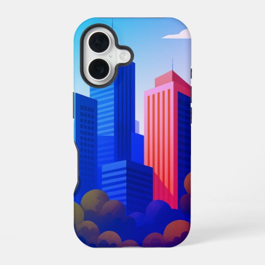 Modern stadsbeeld iPhone 16 hoesje (Achterkant)