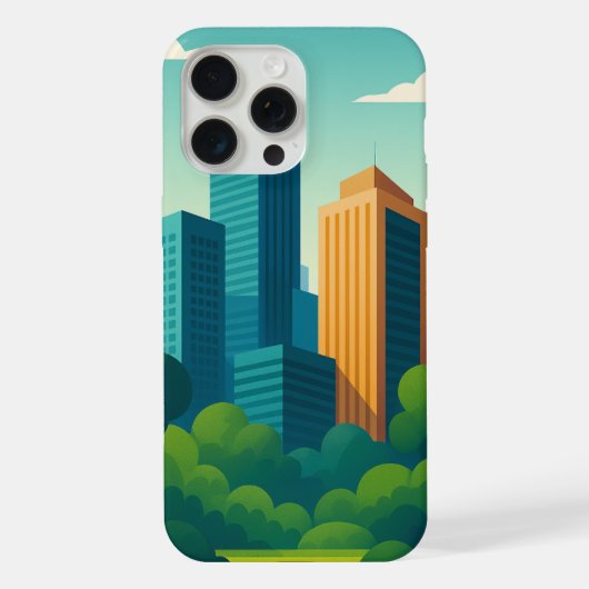 Modern stadsbeeld iPhone hoesje (Achterkant)