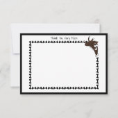 Modern Staffy Lab Hond Bone Zwart Wit Flat Bedankkaart (Voorkant)