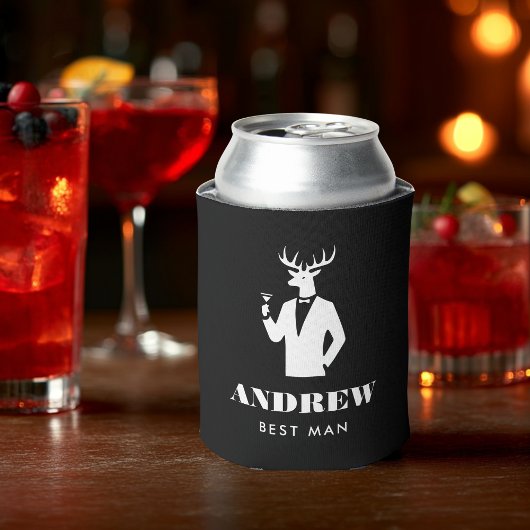 Modern Stag Party Black Bachelor's Night Naam Blikjeskoeler