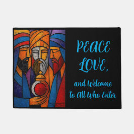 Modern Stained Glass Three Wise Men Deurmat