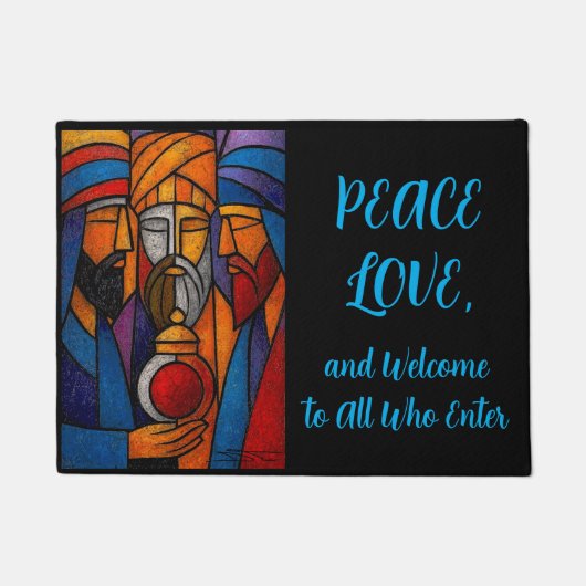 Modern Stained Glass Three Wise Men Deurmat (Voorkant)