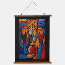 Modern Stained Glass Three Wise Men in English Hangend Wandkleed