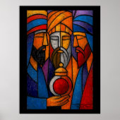 Modern Stained Glass Three Wise Men in English Poster (Voorkant)