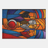 Modern Stained Glass Three Wise Men Inpakpapier Vel (Voorkant 3)