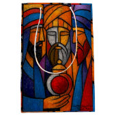 Modern Stained Glass Three Wise Men Medium Cadeauzakje (Voorkant)