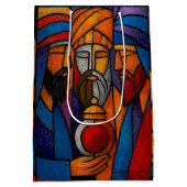 Modern Stained Glass Three Wise Men Medium Cadeauzakje (Achterkant)