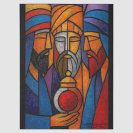 Modern Stained Glass Three Wise Men Tissuepapier