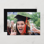 Modern Stamp Photo Afstuderen Dank je | Sinaasappe Bedankkaart (Voorkant / Achterkant)