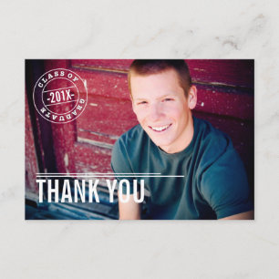 Modern Stamp Photo Afstuderen - Hartelijk dank Bedankkaart