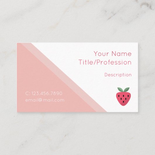 Modern standaardontwerp voor aardbeien visitekaartje (Achterkant)