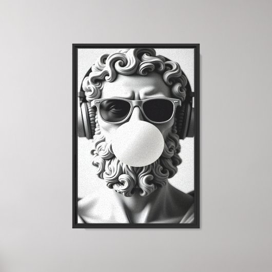 Modern standbeeld met hoofdtelefoon canvas afdruk (Voorkant)