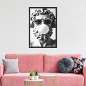 Modern standbeeld met hoofdtelefoon canvas afdruk (Insitu (Woonkamer))