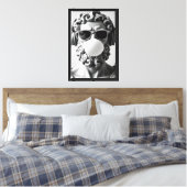 Modern standbeeld met hoofdtelefoon canvas afdruk (Insitu (Slaapkamer))