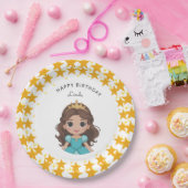 Modern Star and Disney Princess Birthday gold Papieren Bordje (Feest)