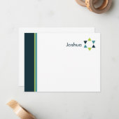 Modern Star Bar Mitzvah - Hartelijk dank Notitiekaartje (Voorkant / Achterkant in situ)