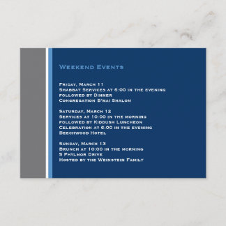 Modern Star Bar Mitzvah-insteekkaart Informatiekaartje