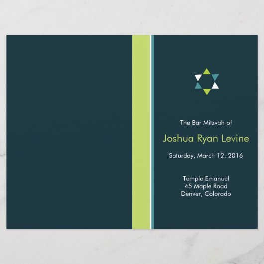 Modern Star Bar Mitzvah Program Flyer (Voorkant)